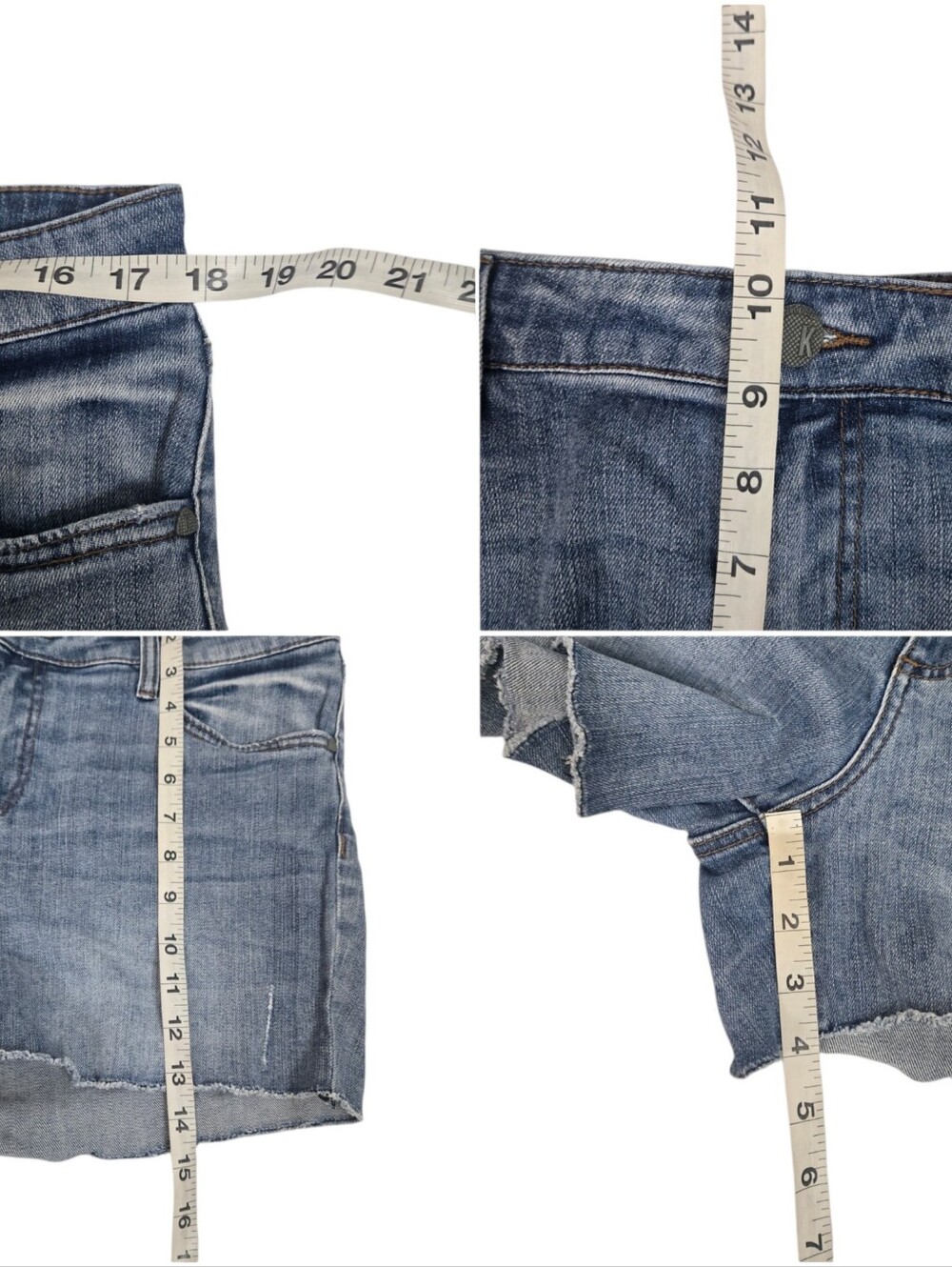 Kut from the Kloth Classic Medium Blue Denim Cutoff Shorts - Picture 9 of 11